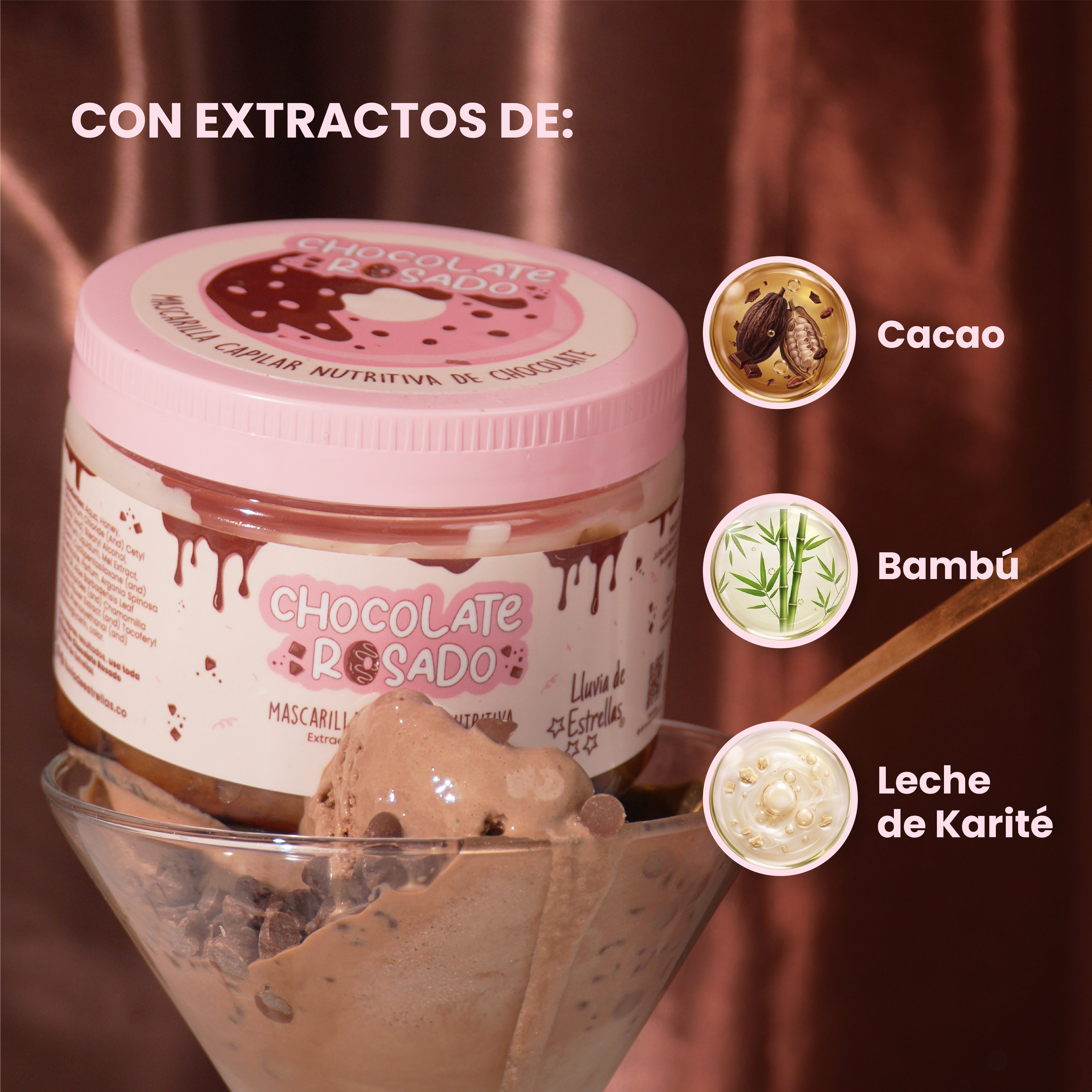 MASCARILLA CAPILAR CHOCOLATE ROSADO
