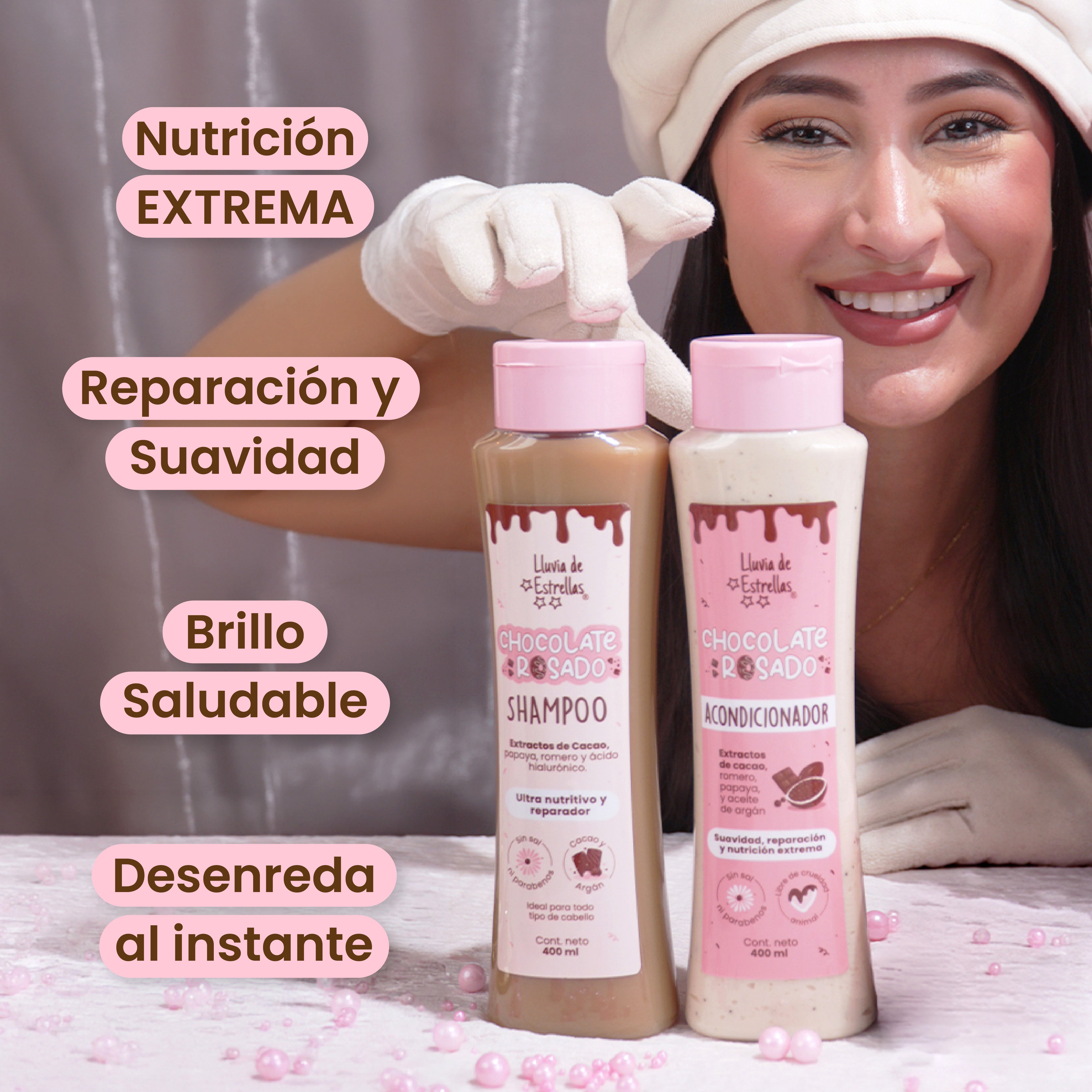 SHAMPOO+ACONDICIONADOR CHOCOLATE ROSADO